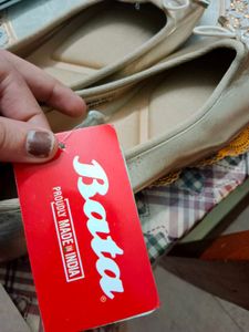 Bata Gold Ballerina Flats