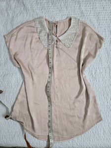 Chic Embellished Collar Top fits S/M