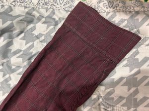 Men's Maroon Striped Casual Shirt
