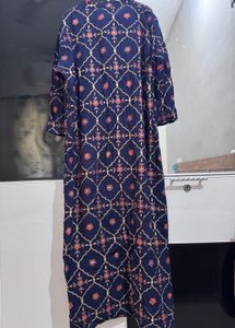 Elegant Navy Blue Printed Kurta
