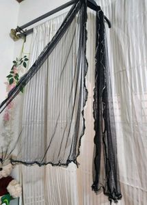 Sheer Black Dupatta with Gold Trim