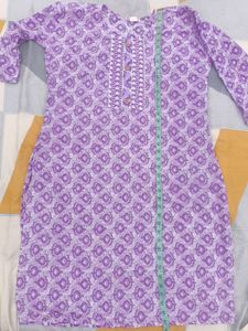 Purple Printed Kurta