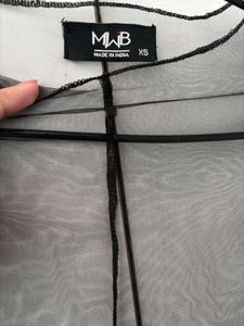 MYWISHBAG SHEER-MESH BLACK TOP