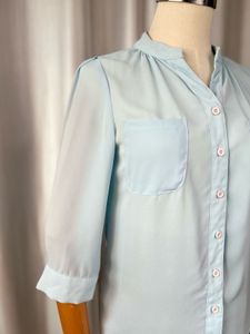 🚀🚀24Hrs EOS SALE🚀🚀 Light Blue Button-Up Top