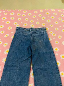 Blue Wash Wide Leg Jeans
