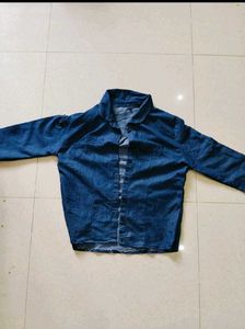 Denim Shirt and Wide Leg Jeans Set