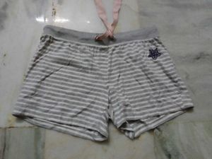 Gray Striped Dolphin Shorts