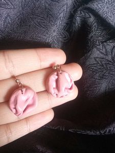 Pink Statement Drop Earrings