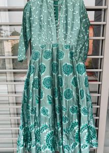 Elegant Green Floral Gown