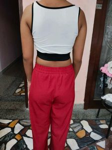 White Sports Bra with Black Trim