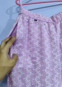 Cotton Lavender Kurta Set