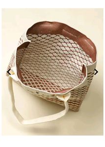 Snap Button Geometric Print Tote Bag