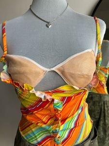 Multicolor Striped Ruffle Top