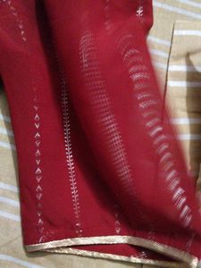 Elegant Red Kurta with black border size m