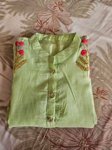 Florescent Embroidered Kurti