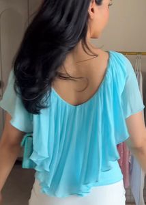 ShopDiris Flowy Off-Shoulder Ruffle Top