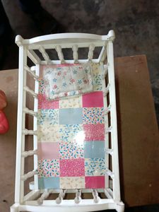 Vintage Baby Doll Crib with Toys