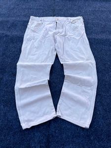 Men's cream Wide Leg Jeans