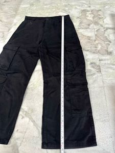 Black Wide Leg Cargo Pants