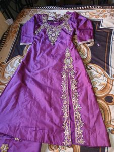 Purple Embroidered Salwar Kameez Set