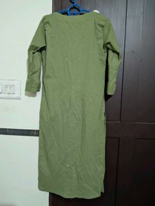 Olive Green Embroidered Kurta