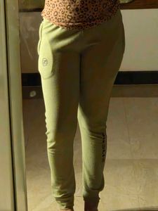 Stylish Olive Green Textured Pants