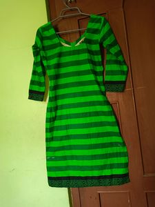 Beautiful Cotton Kurta With Churidar And Dupatta