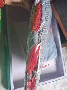 Beautiful silver greyEmbroidered Saree💃💃