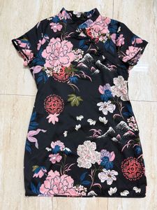 ZARA Elegant Floral Cheongsam Dress