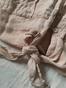Original Zara Shirt With Knot And Pockets