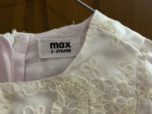 White Lace Party Dress with Pink Bow