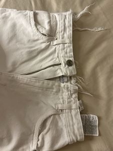 White Ripped Wide Leg Jeans