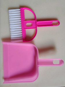 Pink Dustpan and Brush Set