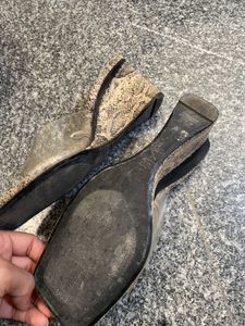 zara Snake Print Heeled Sandals-37