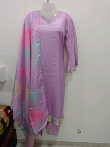Light Purple Kurta Set with Dupatta 3pc L