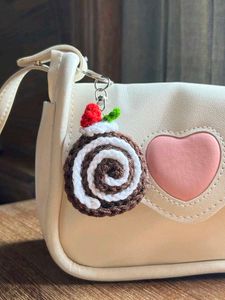 Crochet Cake Roll Keychain
