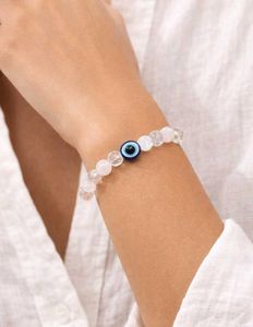🧿Evil Eye White Beaded Bracelet🤍