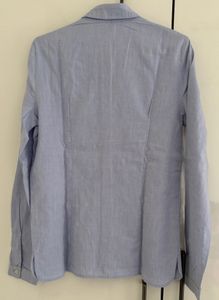 Embellished Blue Button-Up Shirt