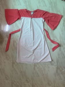 Chic Striped Dress with Bell Sleeves