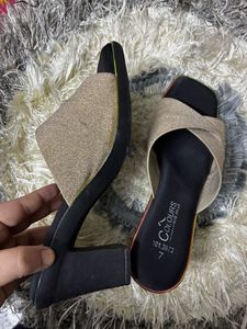 Sparkling Gold Slides - Chic &amp; Comfy