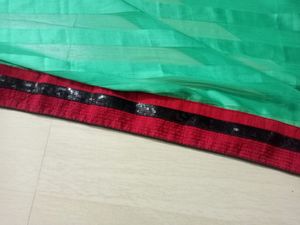Heavy Black Multi Colour Sequence Border Design Sa