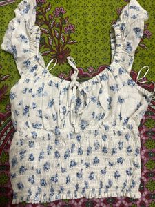 Floral Smocked Crop Top