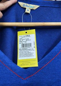Royal Blue Cold Shoulder Kurta wool