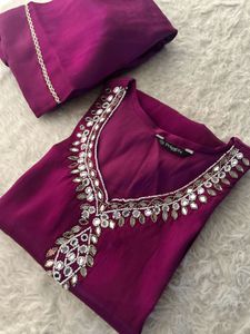 Designer Kurta with pant Mirror Work