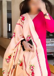 pink anarkali with duppata