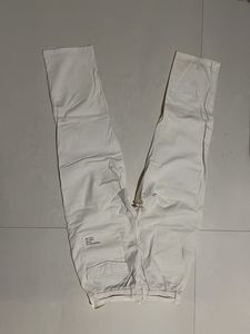 Cream Wide-Leg Casual Pants