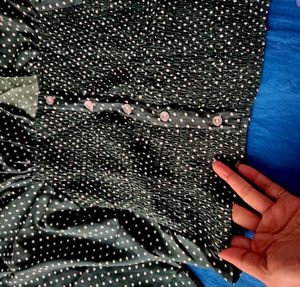 Chic Polka Dot Smocked Top