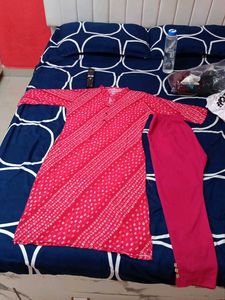 Pink Printed Kurti Set For Summer Wear