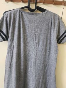 Grey T-shirt Dress with "Trust" Print