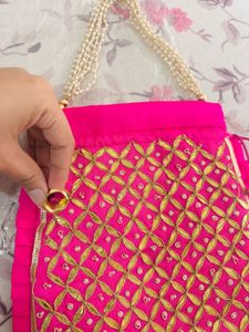 Beautiful Gota Patti Work Potli Bag